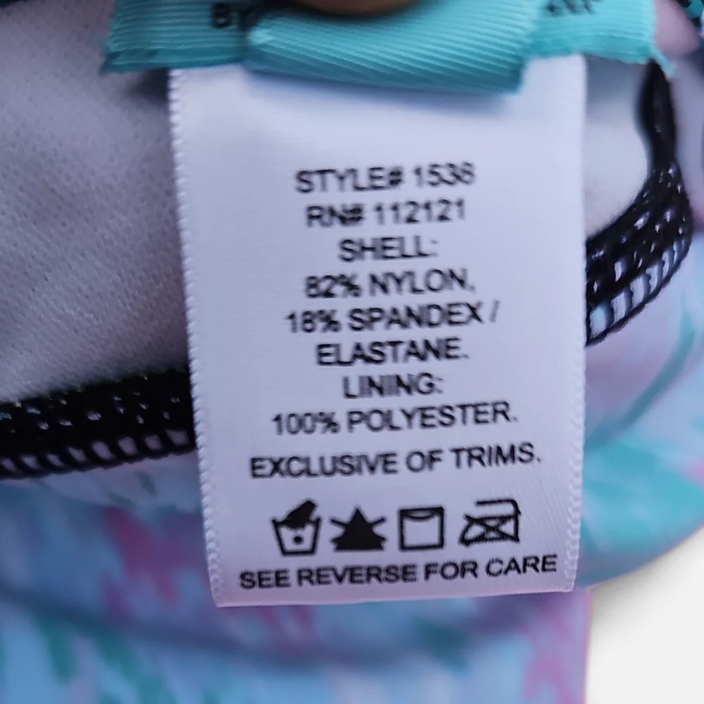 Assets By Spanx Blue and Pink Abstract Tankini Top Sara Lively Collab Size S - Picture 8 of 8